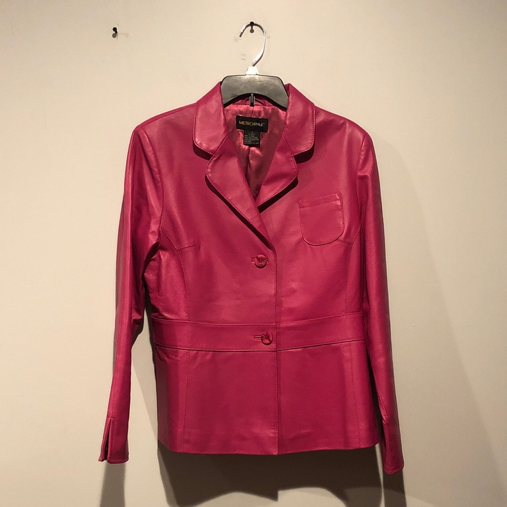 Vintage Metrostyle Magenta Leather Jacket